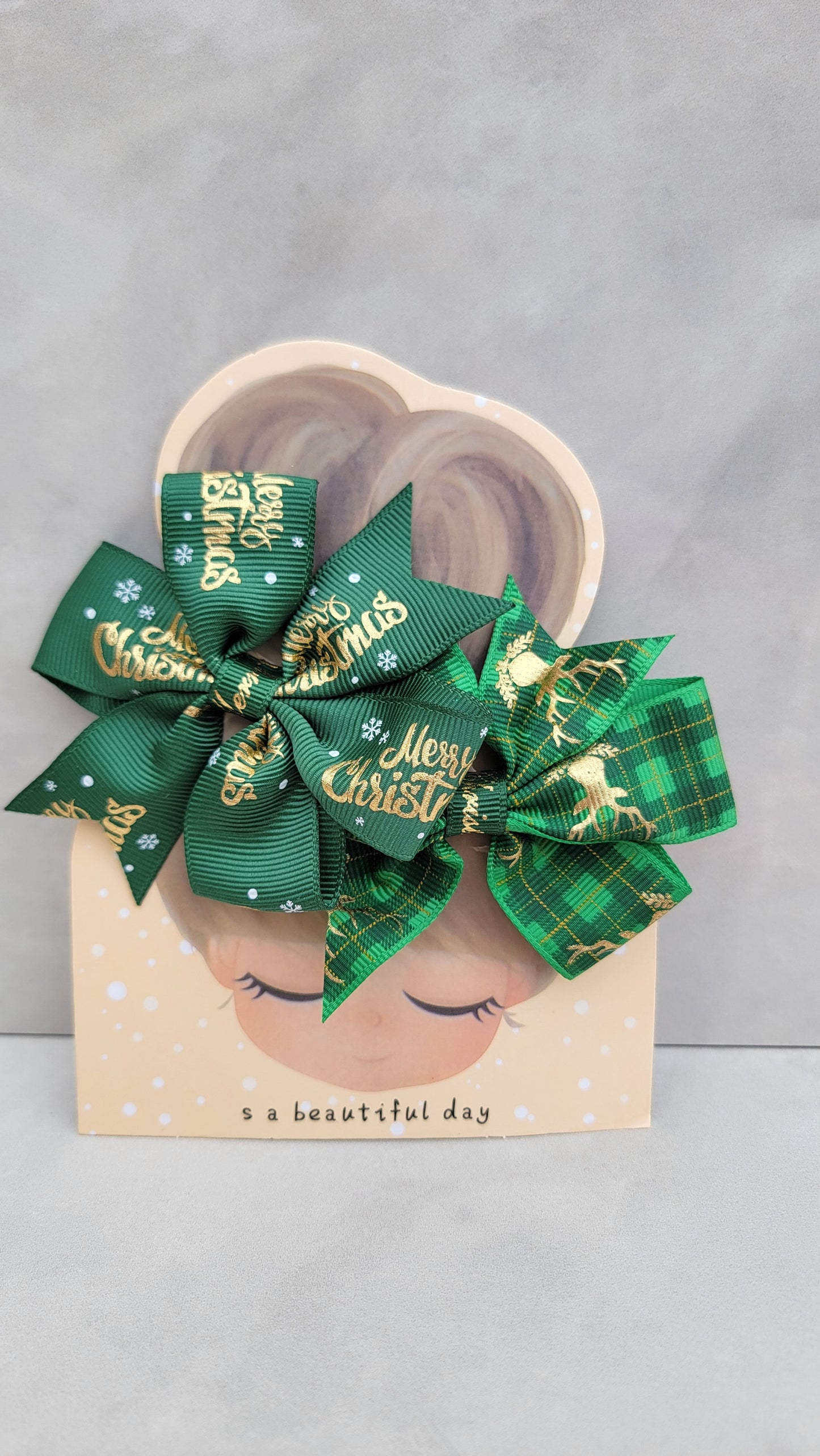 Christmas hair bow for girls