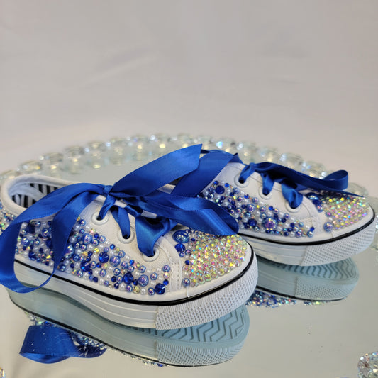 Tenis personalizados con detalles Azul