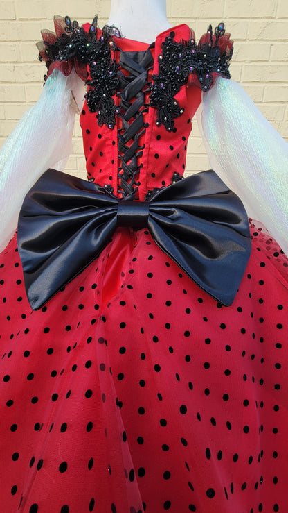 Lady bug inspired dress for toddler