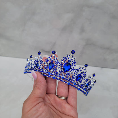 Corona para quinceañeras Azul con plateado