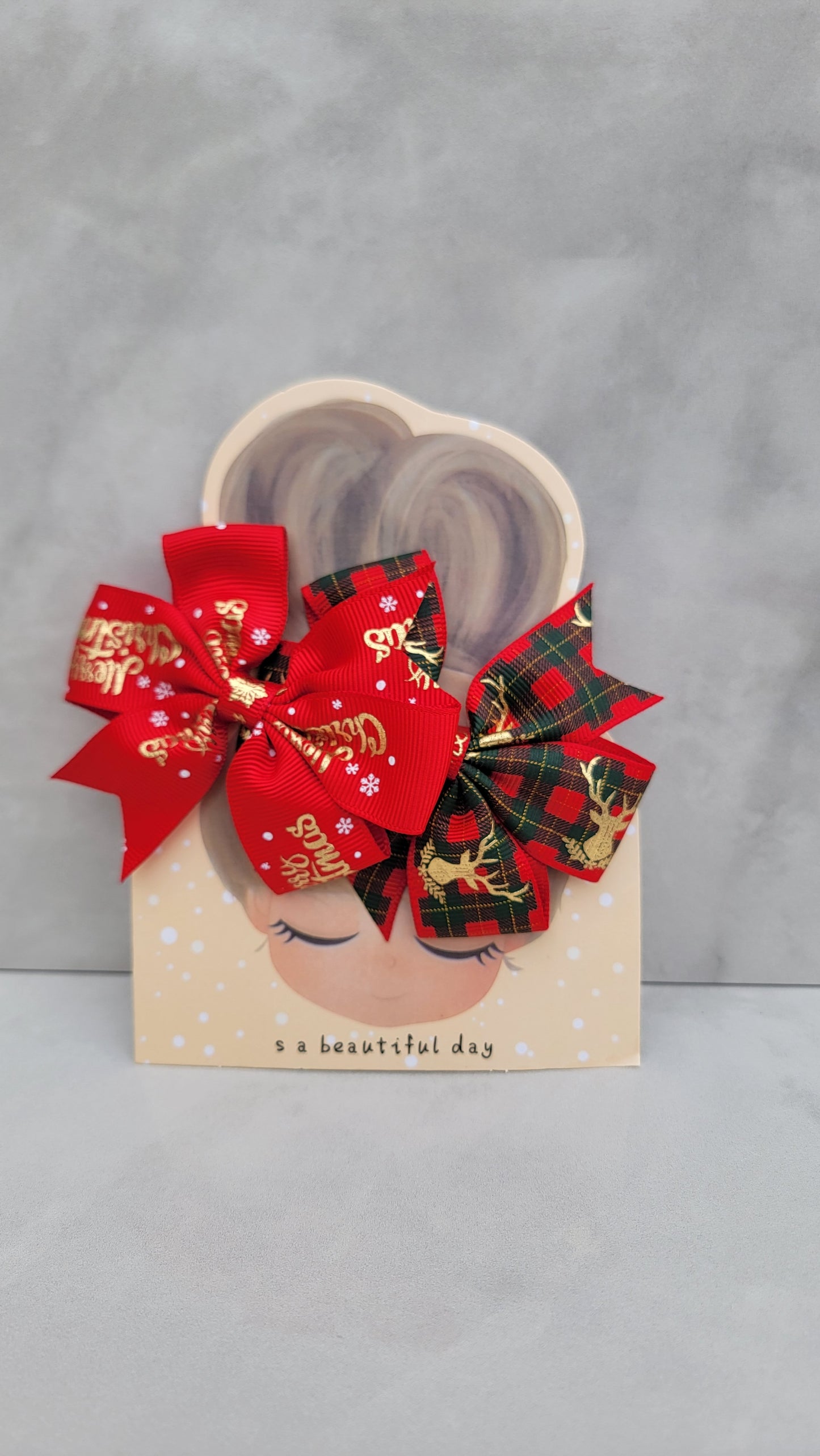 Christmas hair bow for girls